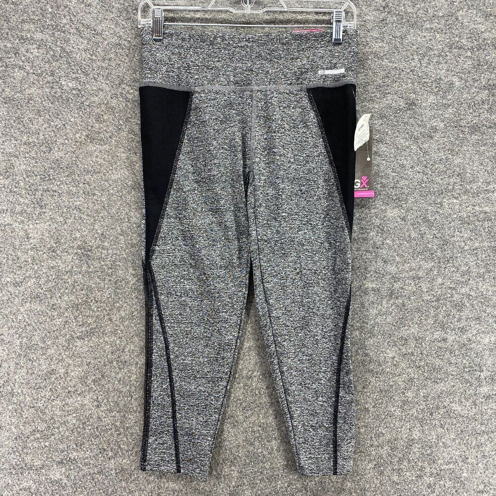 New JGX Pefomance Leggings Women M Medium Gray Mid Rise Pull On Capri Casual